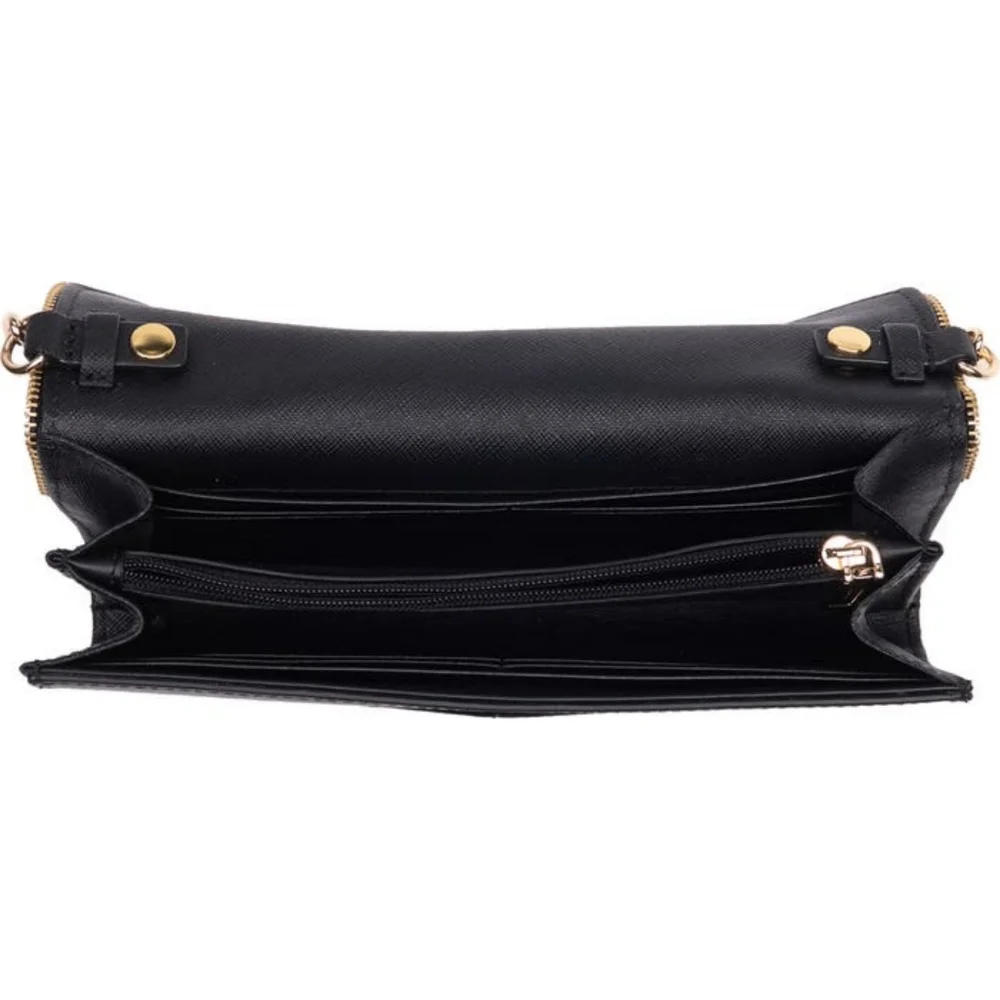 Rebecca Minkoff Black Envelope Crossbody with Gold Chain - Picture 5 of 12